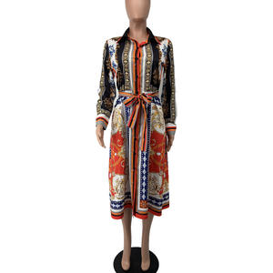 Falda Floral para Mujer Africana, Primavera y Verano, Nuevo Vestido Largo <span class=keywords><strong>de</strong></span> Manga Larga para Mujer - Product Image 6