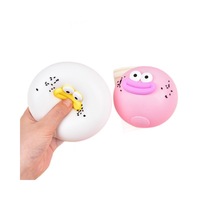 Jouet anti-stress souple et amusant en forme de lèvre de saucisse à grands yeux, à rebond lent et à déplacement de liquide, avec visage de dessin animé mignon, balle de décompression à presser