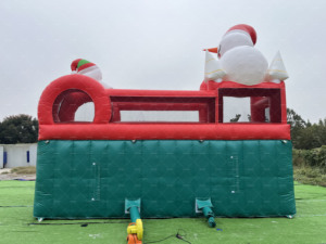 Nhà bị trả lại giáng sinh Mùa Đông lễ hội kỳ nghỉ theo chủ đề Inflatable Bouncer trượt Trở ngại với mái nhà - Product Image 4