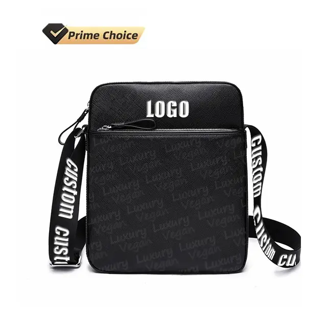 OEM Design luxury Custom shoulder bag men Black Genuine Leather cross Crossbody Vegan messenger bags men custom leather bag mens