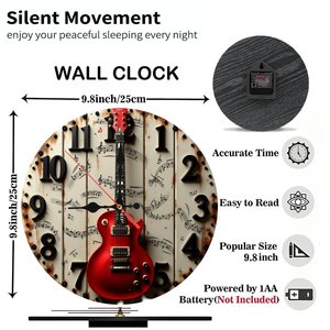 Round Wooden Wall <b>Clock</b> 25x25cm Eco Friendly Solid Wood Minimalist Living Room <b>Bedroom</b> Decor - Product Image 2