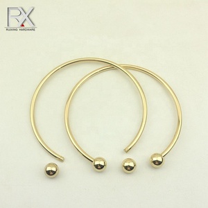 Cao Chất Lượng Kim Loại Sắt Hành Lý Vòng Túi Xách Xử Lý Với Hai Hạt Cho Túi - Product Image 1