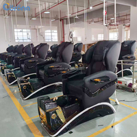 Mobilier professionnel pour salon de manucure, fauteuil de pédicure électrique avec massage, fauteuil de spa pour les pieds avec bol en cristal