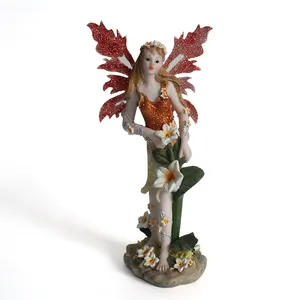 Resin Fairy flower standing statue home and garden yard decorations ornaments