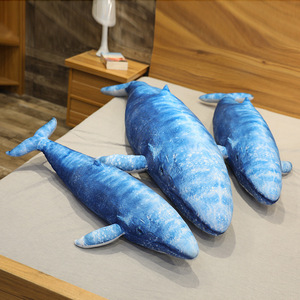 Nouvelle Peluche <span class=keywords><strong>Baleine</strong></span> Bleue Animale Marine Rembourrée en Coton PP Grand Oreiller Cadeau Saint-Valentin | Jouets TYL - Product Image 4