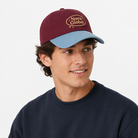 Casquette de baseball non structurée en coton bicolore, style streetwear, avec broderie, nouveau design