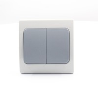 Interrupteur mural domestique YAKI, IP65, auto-réparable, blanc/gris, commande simple, double ouverture, fermeture rapide, pour le commerce extérieur