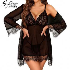 sfy1109 Robe de mariée et peignoir sexy de style occidental, robe en dentelle transparente et séduisante - Product Image 4