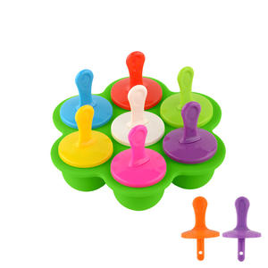 Récipient de stockage de nourriture <span class=keywords><strong>pour</strong></span> bébé en silicone écologique à 7 cavités avec couvercle transparent Moule à morsures d'oeufs Demi-boule Bac à glace Fabricant de crème glacée - Product Image 5