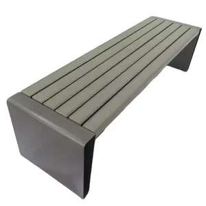 3-seater Modern Outdoor Park Bench Urban Bench With Wooden Seat PS Wood Bench Seat