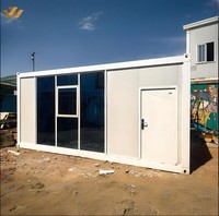 Maison conteneur modulaire à ossature acier avec mur rideau en verre et panneaux sandwich pour usage commercial et hôtelier – Bâtiment mobile préfabriqué