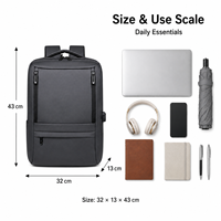 Sac à dos pour ordinateur portable avec logo personnalisé, 15,6 pouces, résistant à l'eau, sac de voyage d'affaires avec port USB, sac à dos pour ordinateur portable pour hommes