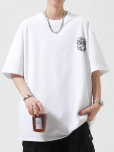 Camiseta de Verano de Manga Corta para Hombre, 100% Algodón, Delgada, Camiseta Básica para Hombre, Top Informal - Product Image 4