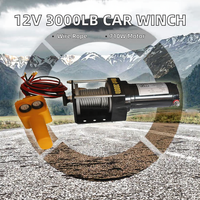 Treuil en acier de 3000 lb pour véhicule tout-terrain 4x4, ATV et UTV, treuil électrique pour utilisation automobile, câble en acier durable