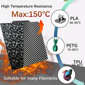 Hoja PEI MK4/<span class=keywords><strong>MK3S</strong></span> 241*254, placa de acero de resorte texturizado PEO de doble cara, placa de construcción magnética para accesorios de impresora 3D <span class=keywords><strong>Prusa</strong></span> <span class=keywords><strong>I3</strong></span> - Product Image 2