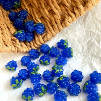 Fruits de framboise rouge foncé, verre artisanal exquis, pour la création de boucles d'oreilles, colliers, bracelets, matériaux et accessoires de bijouterie