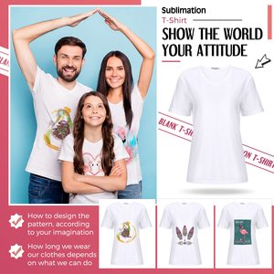 Camisetas de Poliéster Baratas de Calidad Unisex con Cuello en V en Blanco al por Mayor Decoloradas para Sublimar con Logo Personalizado - Product Image 5