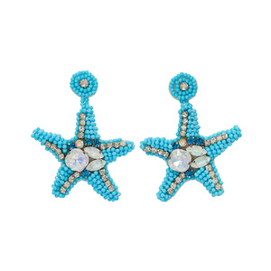 Yeni tasarımlar Bohemia plaj tarzı takı tohum boncuk yıldız deniz atı denizanası Seashell Dangle küpe kadınlar için yaz tatil - Product Image 1