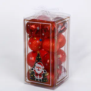 Conjunto de bolas de natal para decoração de árvore de natal, 20 peças mistas, caixa de presente e tambor