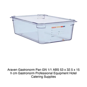Bac alimentaire ABS GN 1/1 53 × 32,5 × 15 h cm, 19,6 L, sans couvercle, -40/+80 ° C Araven - Product Image 2