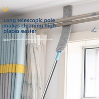 Plumeau télescopique pour le nettoyage domestique ; Nettoyeur de fentes sous le lit et pour canapé ; Brosse à poussière grande taille
