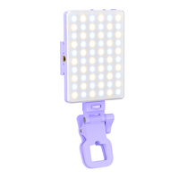 X.MAMEN Mini PINK Lampe à selfie portable rechargeable 5W 3 couleurs LED Lumière pour appareil photo Clip sur la photographie Vidéo Lumière pour téléphone portable