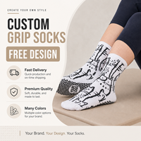 Chaussettes de yoga tricotées respirantes et écologiques personnalisées pour femmes, avec logo jacquard, chaussettes de Pilates mi-mollet antidérapantes
