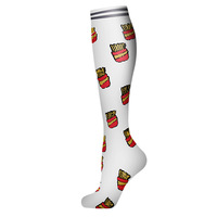 Tube élastique de mollet personnalisé motif de croustilles à pizza logo personnalisé varices randonnée course à pied hommes Marathon chaussettes de compression