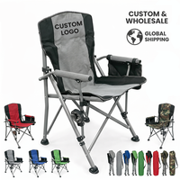 Chaise de camping pliable facile à monter, dossier haut, moderne, légère, portable, avec cadre en acier robuste et porte-gobelet, mobilier d'extérieur