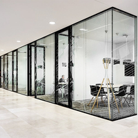 Portes et fenêtres de séparation intérieures commerciales en verre trempé double couche insonorisées et isolantes thermiquement pour salon et chambre modernes 5