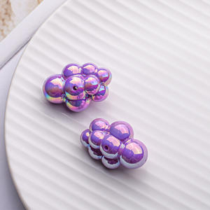 Accesorios de pulsera DIY de nube de Color sólido Cuentas de plástico acrílico galvanizado con protección UV - Product Image 3