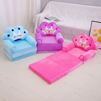 Canapé sans remplissage Canapé pliable pour enfants Lavable Modern Cartoon Cute Cradle Sofa Skin