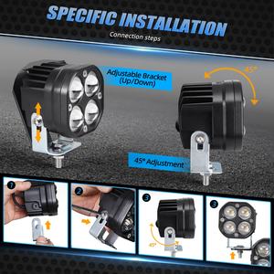 NiceCNC 4PCS 25W 2000 Lúmenes 12V Faros Delanteros LED para Yamaha <span class=keywords><strong>Raptor</strong></span> <span class=keywords><strong>700</strong></span> 700R 700RSE 2013-2023 2024-2026 - Product Image 5