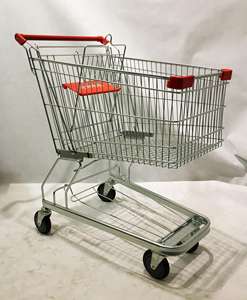 थोक भारी शुल्क सुपरमार्केट कार्ट जर्मन शैली किराने की खरीदारी कार्ट ट्रॉली - Product Image 6