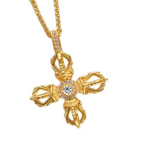 This trending vajra <b>cross</b> necklace, a high-value, stylish new double-sided clavicle <b>chain</b>, is a live-streaming bestseller on - Product Image 5