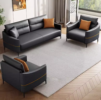 Ensemble de canapés ergonomiques modernes pour bureau et salon, chaises modulaires pour invités en cuir PU durable