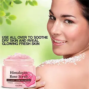High Quality Pure Himalayan Salt Rose Body Scrub Exfoliating Salt Scrub Deep Cleaning Reduce Acne Body Cleaning Supplies