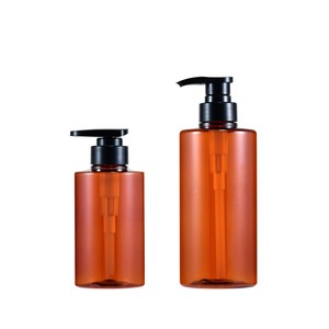 Bouteille de gel douche rechargeable 300ml 500ml Bouteilles de shampoing en plastique PET avec pompe à lotion noire - Product Image 3