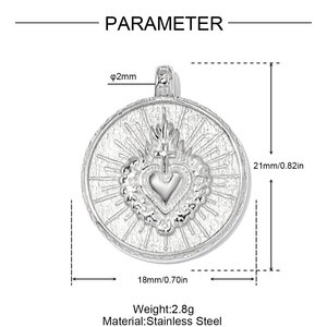 จี้รูปหัวใจ ดาว และพระจันทร์ สไตล์ยุโรปอเมริกัน HB662 ทำจากสแตนเลสสตีล สำหรับผู้หญิง สร้อยคอรูปดวงอาทิตย์ เครื่องประดับสแตนเลสสตีล - Product Image 6