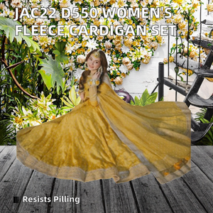 JAC22 D550 Ensemble décontracté pour femme : Cardigan en molleton et pantalon long en tissu éponge, 2 pièces, manches longues, col montant, fermeture éclair, coupe ample, pour le quotidien - Product Image 2