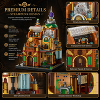 Coffret de Construction Magique à la Vapeur : Briques Modélisées, Jouets Cadeaux Unisexe, 2694 Pièces, Blocs de Construction en Plastique DIY, Kit de Modélisation de Scène Urbaine pour Enfant