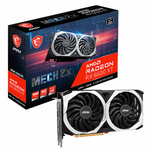 Carte graphique de jeu MSI AMD Radeon <span class=keywords><strong>RX</strong></span> <span class=keywords><strong>6600</strong></span> <span class=keywords><strong>XT</strong></span> MECH 8G d'occasion avec 8 Go de GDDR6 128 bits, prend en charge les configurations multi-GPU, utilisée pour ordinateur de bureau - Product Image 1