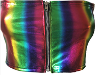JL-0304C mode femmes Sexy PU Faux cuir fermeture éclair sans bretelles haut court débardeurs Club bustier tubulaire soutien-gorge gilet femme