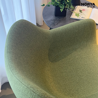 Fauteuil lounge rembourré NORYA importé d'Europe avec dossier et accoudoirs courbes pour salon et autres meubles de cuisine