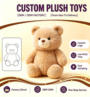 Jouets en peluche personnalisés : Ours en peluche, oreiller de sommeil, rembourrage en coton PP, jouet en peluche unisexe pour hommes et femmes.