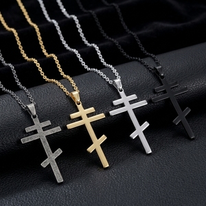 Eastern European Orthodox <b>Cross</b> Necklace Stainless Steel Unisex Pendant Retro Design Colorfast Protective Jewelry Made Dongguan - Product Image 1