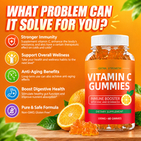 Gommes à mâcher à haute teneur en vitamine C avec zinc, échinacée, saveur orange, complément alimentaire, soutien immunitaire, 60 gommes