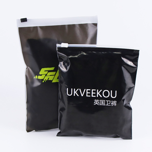 Custom Printing Logo Biodegradable Plastic Black Packaging Ziplock Garment Zipper Bag for Clothing