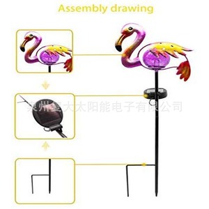 Lampe solaire LED décorative de jardin en forme de flamant rose, résistante à l'eau, portable - Product Image 4