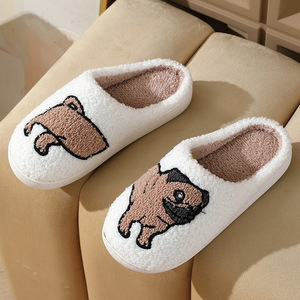 StepGrace all'ingrosso ricamo animale personalizzato carino soffice <span class=keywords><strong>pantofole</strong></span> pelose <span class=keywords><strong>cane</strong></span> gatto peluche scivoli per la casa da donna inverno pantofola interna - Product Image 3